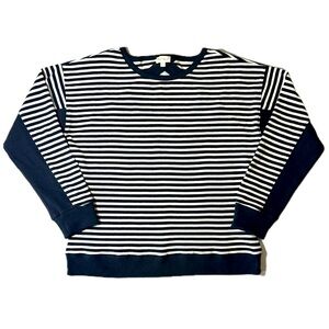 Woman’s sweatshirt shirt pullover open back‎ long sleeve crew neck adult M navy